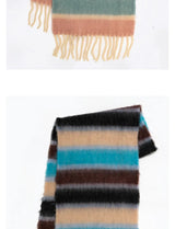Rainbow Striped Mohair Scarf