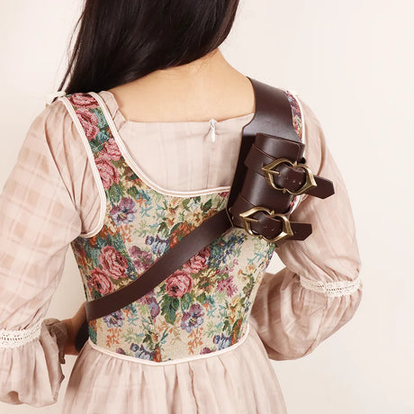 Medieval Faux Leather Single Back Sword Frog Adjustable Sword Holster Middle Ages LARP Cosplay