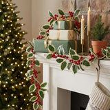 Christmas Garland Artificial Red Holly Berry Vine Xmas Tree Hanging Decoration