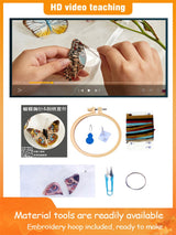 Beginner Butterfly Embroidery Kits With Hoop DIY Brooch Embroidery Kit