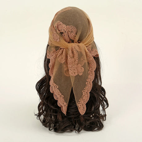 Lace Paisley Embroidered Square Bandana Scarf 23 Colours