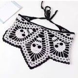 Skulls Bats Spiderwebs Halloween Crochet Headscarves Knitted Cotton Triangle Scarf