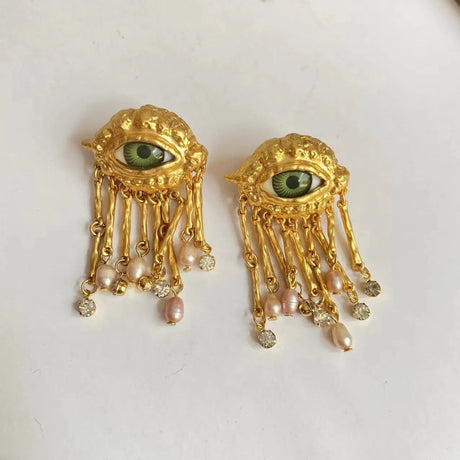 The Eye Pearl Tears Brooch, Ring, Stud Earrings