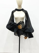 Chiffon Full Sleeves Shoulder Neck Covers Cosplay Dance Performance Wear