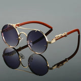 Round Retro Cape Sunglasses Double Bridge