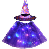 LED Witch Stars Tutu Skirt Glow Party Costumes Halloween