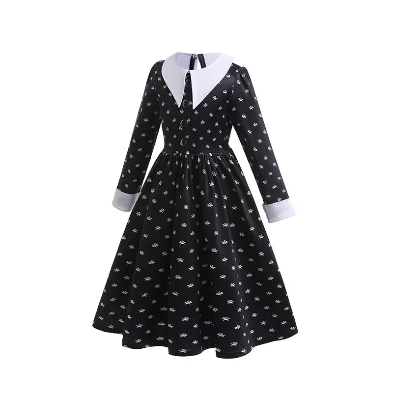 Wednesday Addams Cosplay Costume for Girls Halloween Book Week 3-12 Years