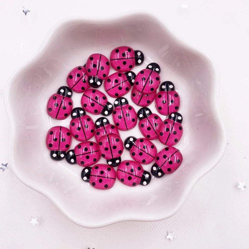 Sixty Mini Red Ladybug Beetles Resin 9mm*13mm Flatback Cabochon DIY Craft