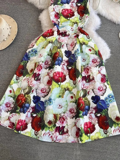 Spring Races Floral Tank Dress with Pockets