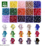 3 4 6mm Bicone Crystal Beads Box Multi-faceted Set 15 Grid Loose Spacer Kit for Jewellery Making DIY