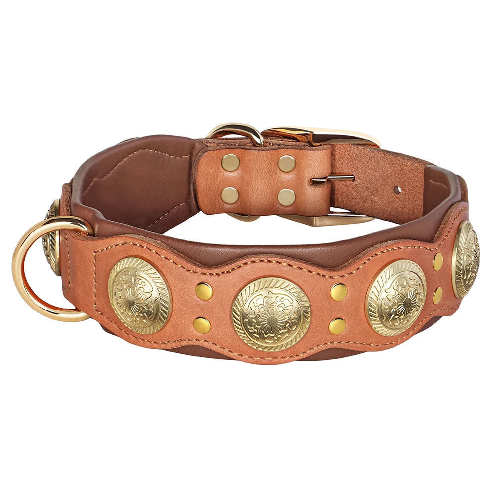 Roman's Genuine Leather Dog Collar Medieval Cosplay Pet Accessories