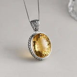 The Eye of Persuasion S925 Sterling Silver Pendant Natural Yellow Crystal