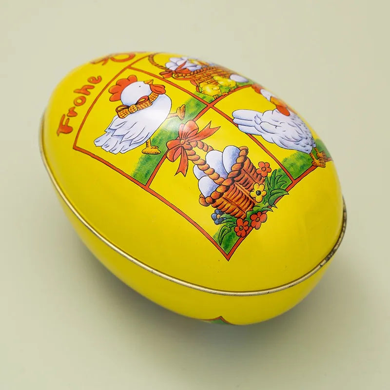 Metal Tin Easter Egg Candy Boxes Rabbit Chick Gift Box