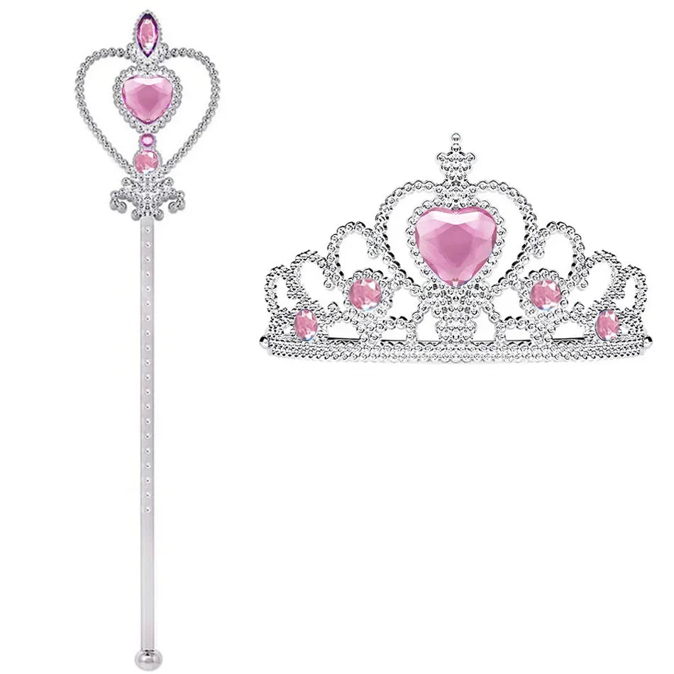 Mermaid Accessories Gloves Wand Crown Jewellery Set Wig Necklace Braid Cosplay Halloween Birthday Party