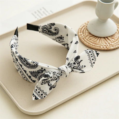 Paisley Bandana Top Knot Bow Headbands
