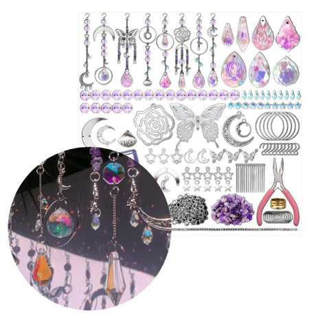 200Pcs Crystal Sun Catcher Making Set DIY Craft Kit