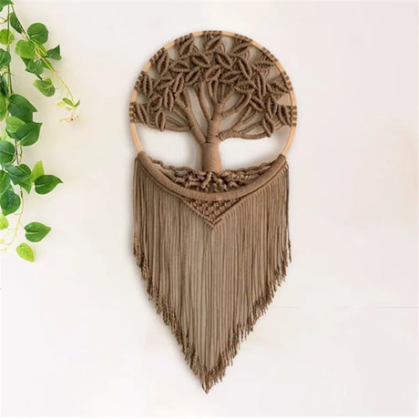 Tree of Life Macrame Wall Hanging Handmade Woven Boho Home Wall Decor