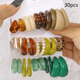 Sets of Vintage Style Multi-colour Hoop Earrings Set Water Drop C-shaped Designs