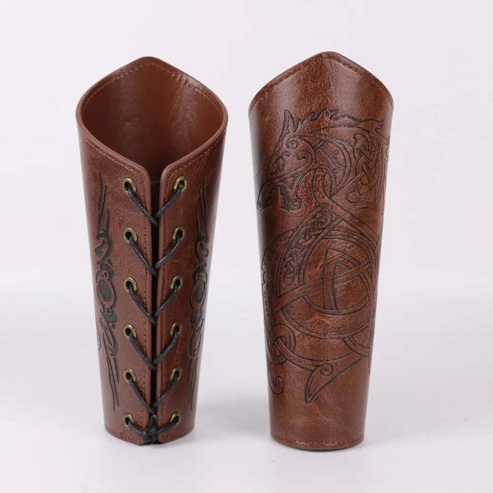 2pcs Viking Arm Guards Vambraces Medieval Norse Armor Cuffs LARP Cosplay