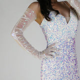 Glitter Gloves 70cm Long Gloves 26 Colours