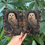 Barn Owl Embossed PU Leather Notebook Travel Journal With Feather Pendant Tie Rope