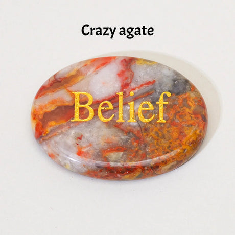 Natural Crystal Thumb Worry Stone for Meditation Anxiety Charkas