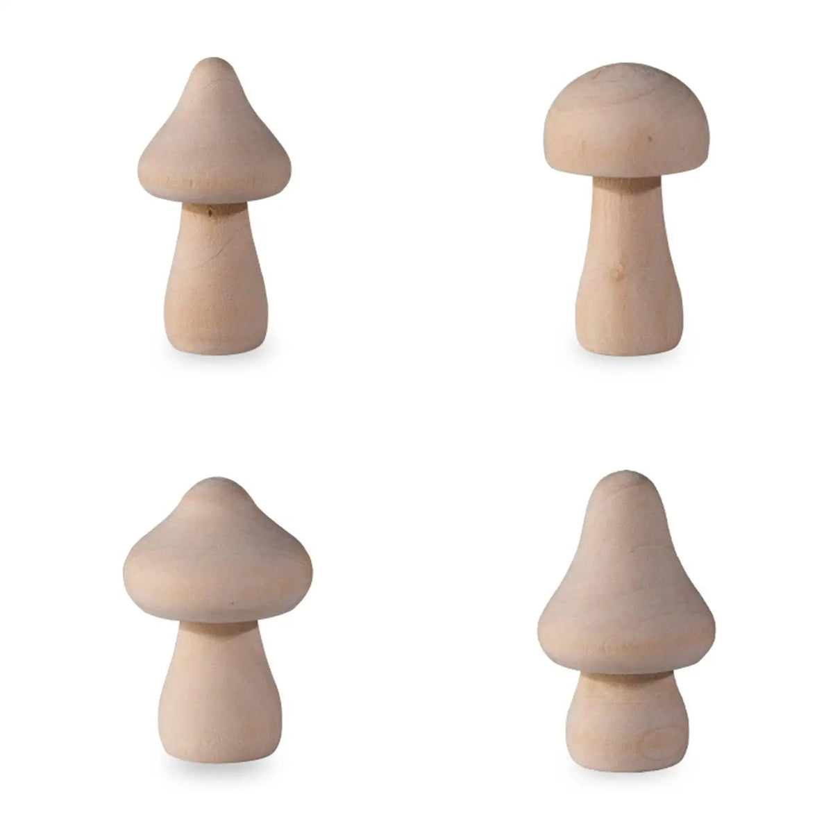 Ten Unfinished Wooden Mushrooms DIY Craft Paint