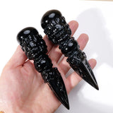 1PC Natural Obsidian "Jin Gangchu" Crystal – Healing Stone Feng Shui Divination & Home Decor Ornament