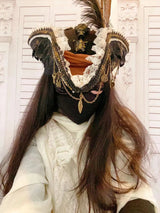 Pirate Hats Vintage Skull Feather Triangle Hats Halloween CosPlay Pirate Top Hat