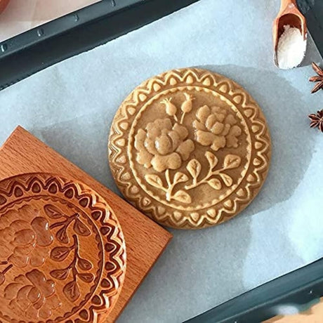 Wooden Shortbread Mould Cookie or Clay Embossing Moulds