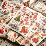 3 Sheet Large Christmas RUB ON Transfer Stickers Junk Journal DIY Scrapbooking Craft Stickers
