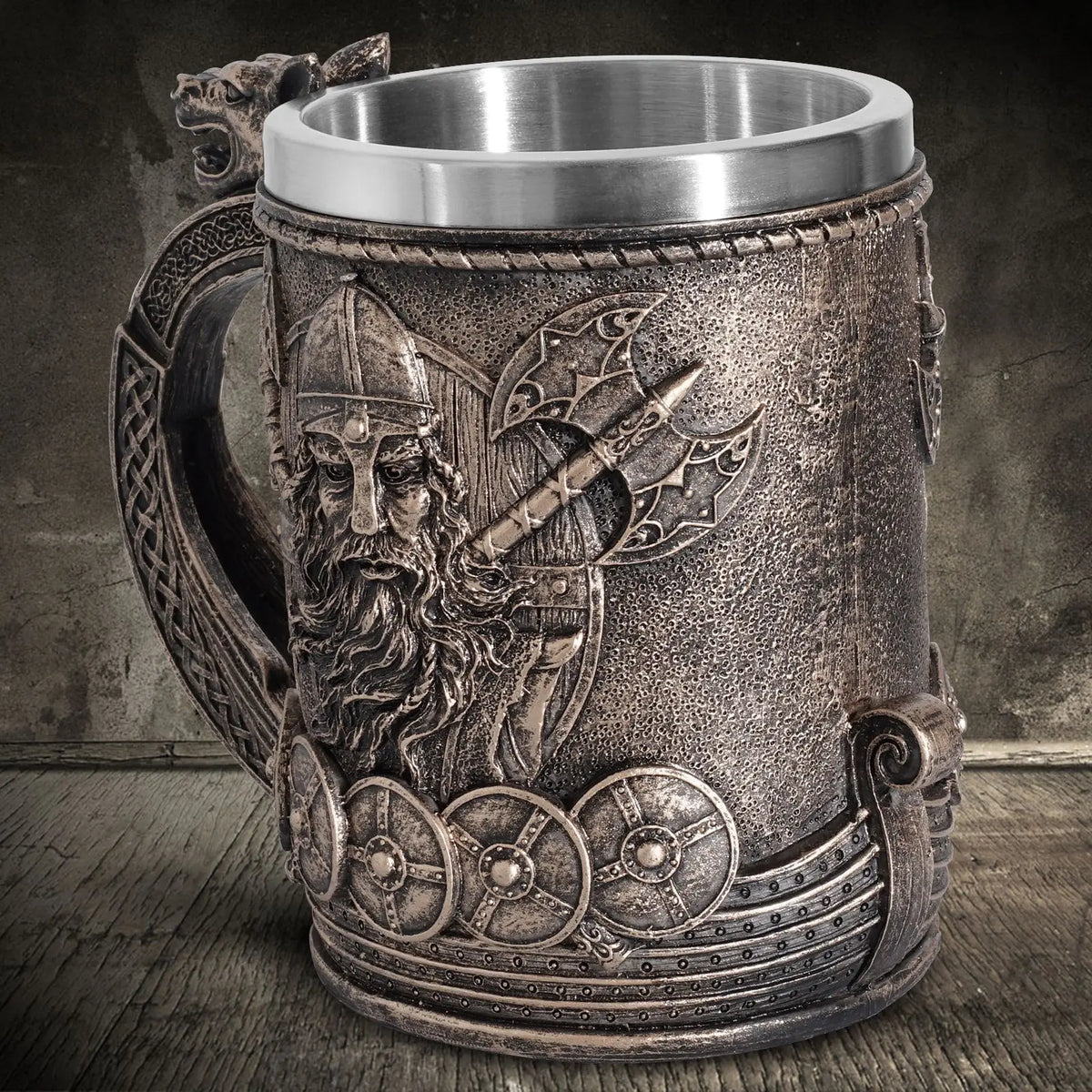 Viking Tree of Life Beer Mug Stainless Steel