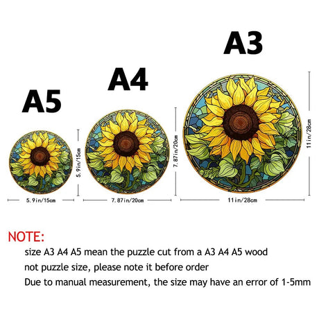 Golden Sunflower Wooden Jigsaw Puzzle