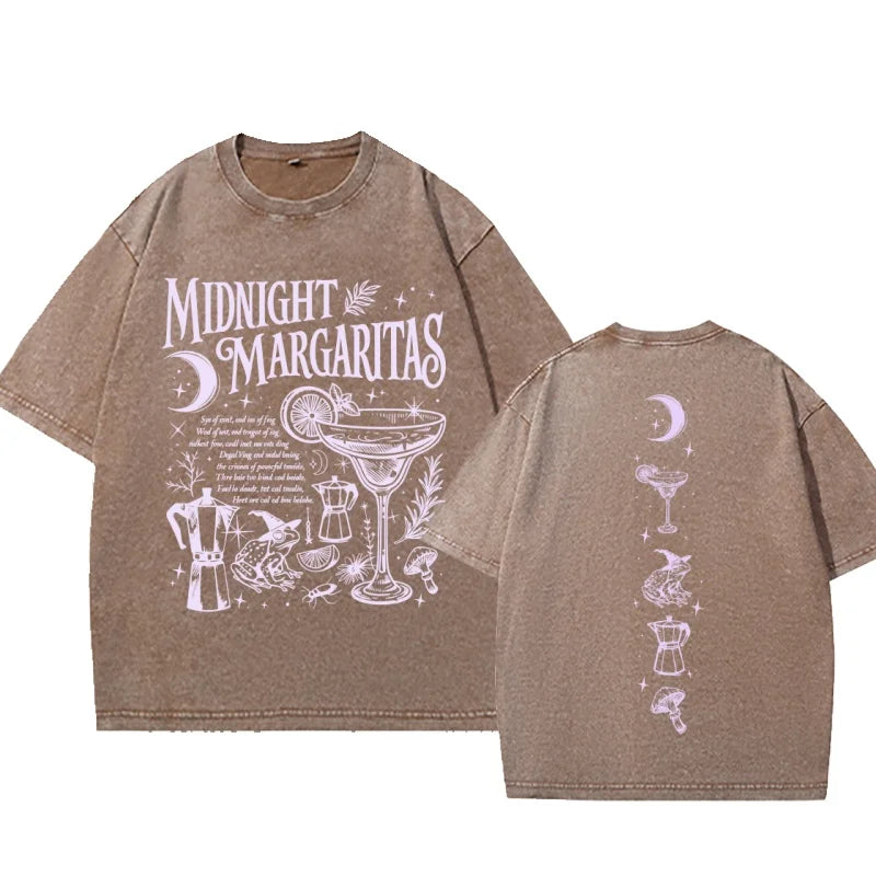 Vintage Washed Midnight Margaritas Cotton T-Shirt Practical Magic Tee