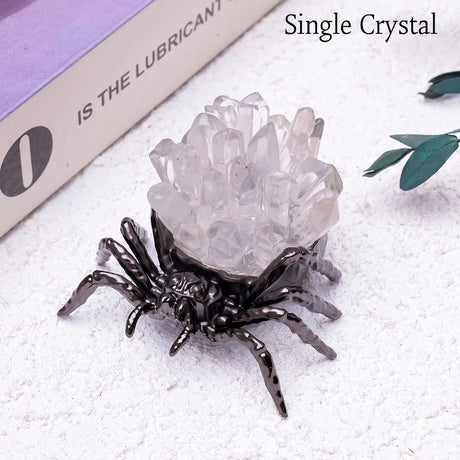 1pc Natural Crystal Spider Animal Desk Decor