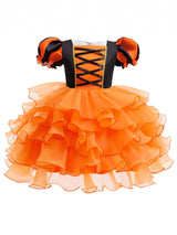 Orange Witch Halloween Cosplay Tiered Cake Dress
