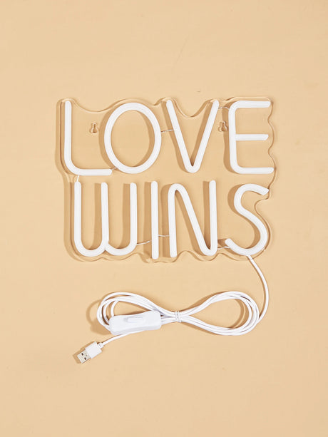 LED Neon Sign LOVE WINS USB Night Light Wall Art Decor Lamp