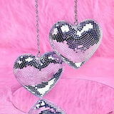 Heart-Shaped Disco Mirror Ball Decorations