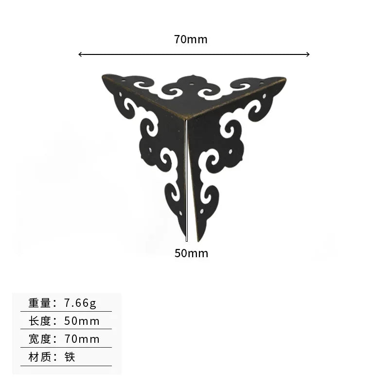Sets of Four Antique Iron Corner Furniture Hardware