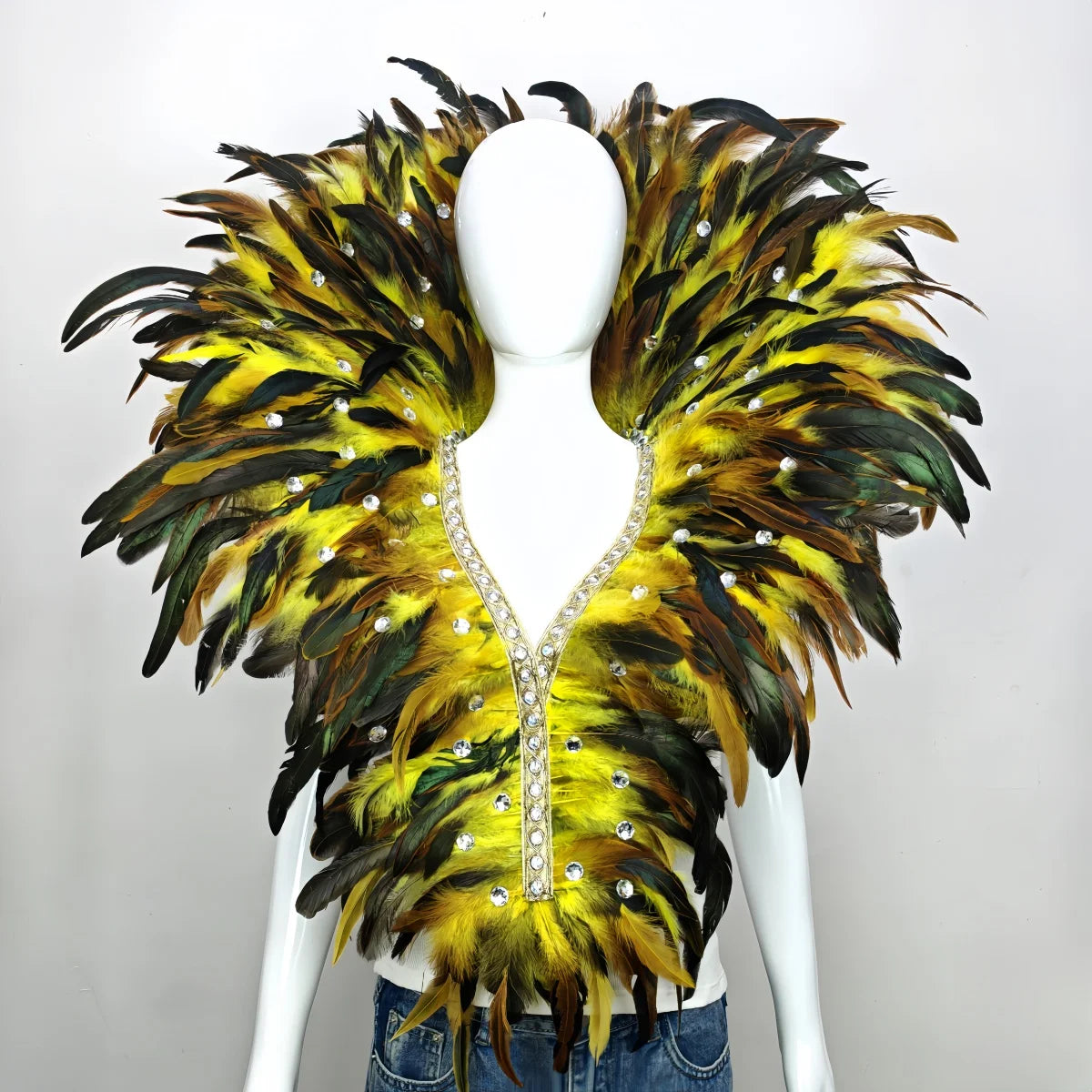 Carnival Mardi Gras Feather Collar Stage Performance Festival Costume