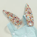 Baby Bunny Romper Rabbit Ears Overalls Bodysuit Playsuits Easter Day Outfit Costume with Hat