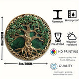 Magical Tree of Life Celtic Art 2D Printed Circular Metal Decorative Sign