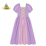 Soft Princess Dress for Girls Kids Halloween Cosplay Belle Cinderella Aurora Melinda Snow White Costume