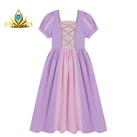 Soft Princess Dress for Girls Kids Halloween Cosplay Belle Cinderella Aurora Melinda Snow White Costume