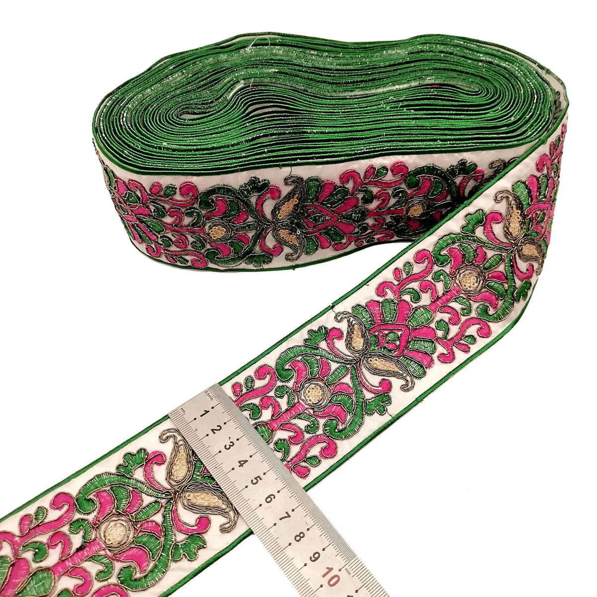 1 Yards Embroidered Rose Lace Trim Jacquard Ribbon DIY Craft Making Sewing Supplies