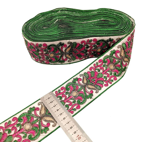 1 Yards Embroidered Rose Lace Trim Jacquard Ribbon DIY Craft Making Sewing Supplies