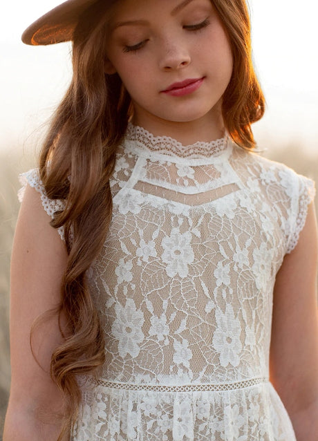 Girls Maxi Lace Chiffon Photoshoot Dresses For 3-15 Years