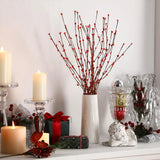 30PCS Artificial Red Pip Berry Picks 65cm Stems DIY Wreath Garland Christmas Decorations