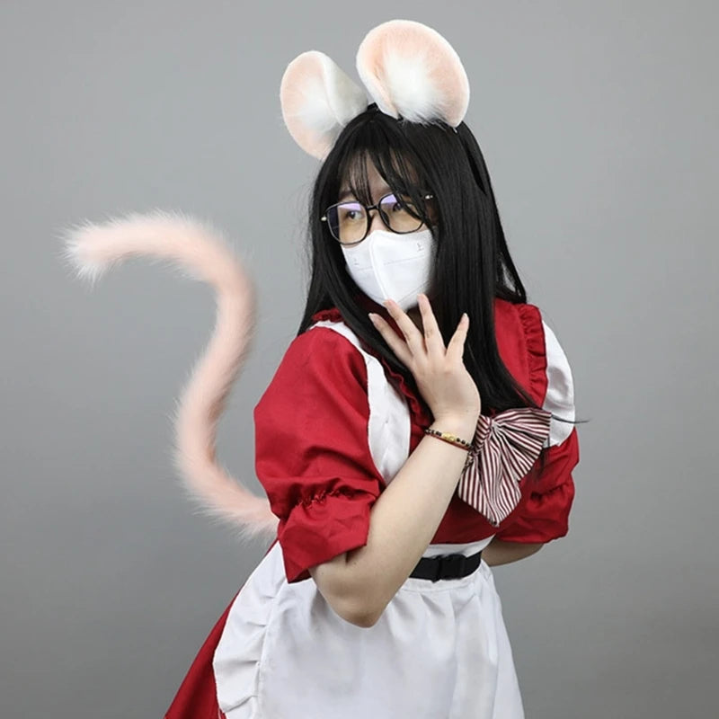 Plush Mouse Ears Headband Tea Party Mouse Costume
