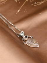 The Sun's Warmth Holder S925 Sterling Silver Pendant Waterdrop Quartz